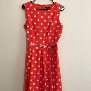 Coral Polka Dot Dress